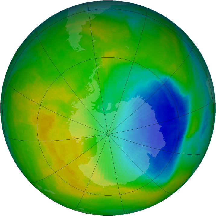 Antarctic ozone map for 13 November 2000